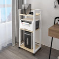 3-Tier Mobile Printer Stand with Storage (Walnut) S48396