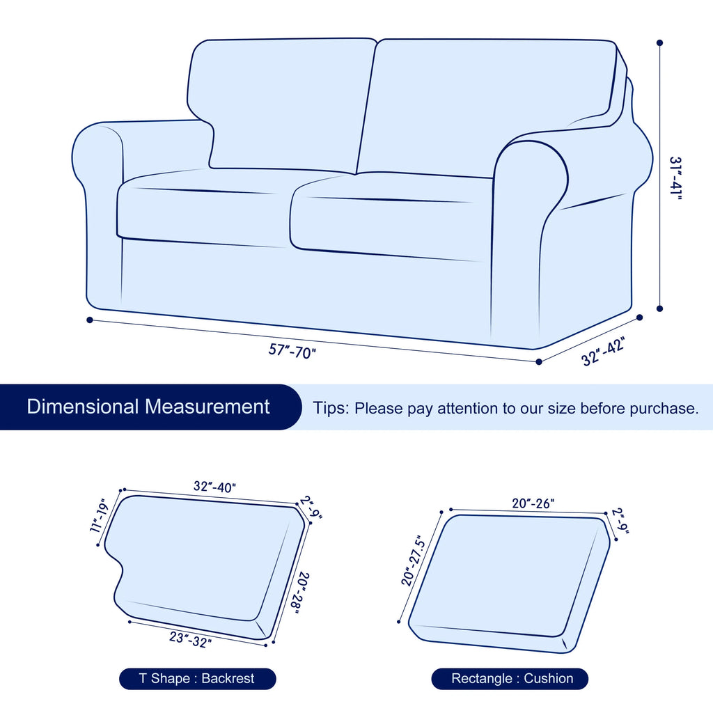Navy Stretch Sofa Slipcover Set 5 Pieces S724