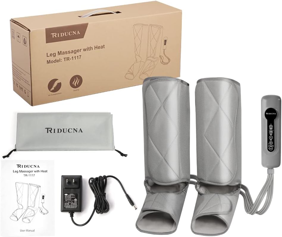 Leg Massager with Heat, Air Compression Foot and Calf Massage Machine, 3 Modes 4 Intensities Adjustable Leg Wraps O942