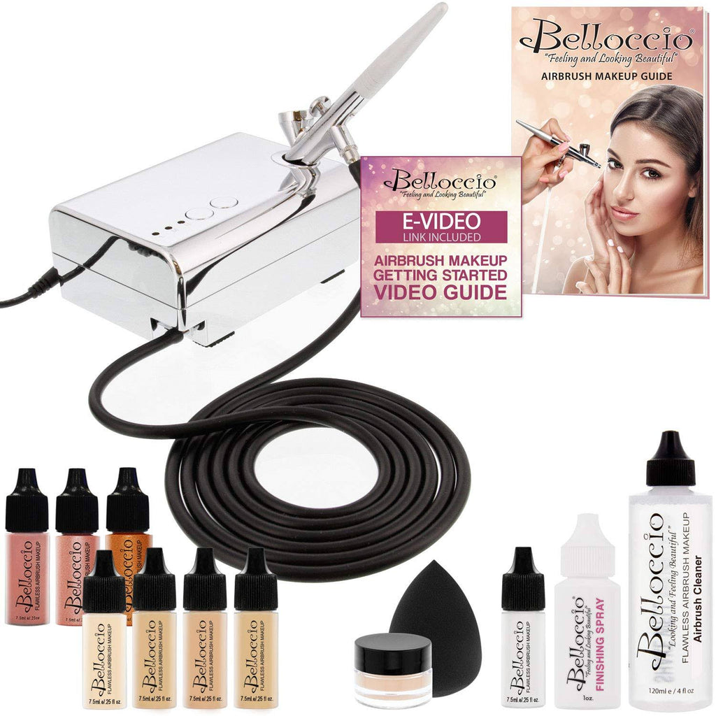 Professional Beauty Airbrush Cosmetic Makeup System with 4 Fair Shades Foundation in 1/4 Ounce Bottles V954
