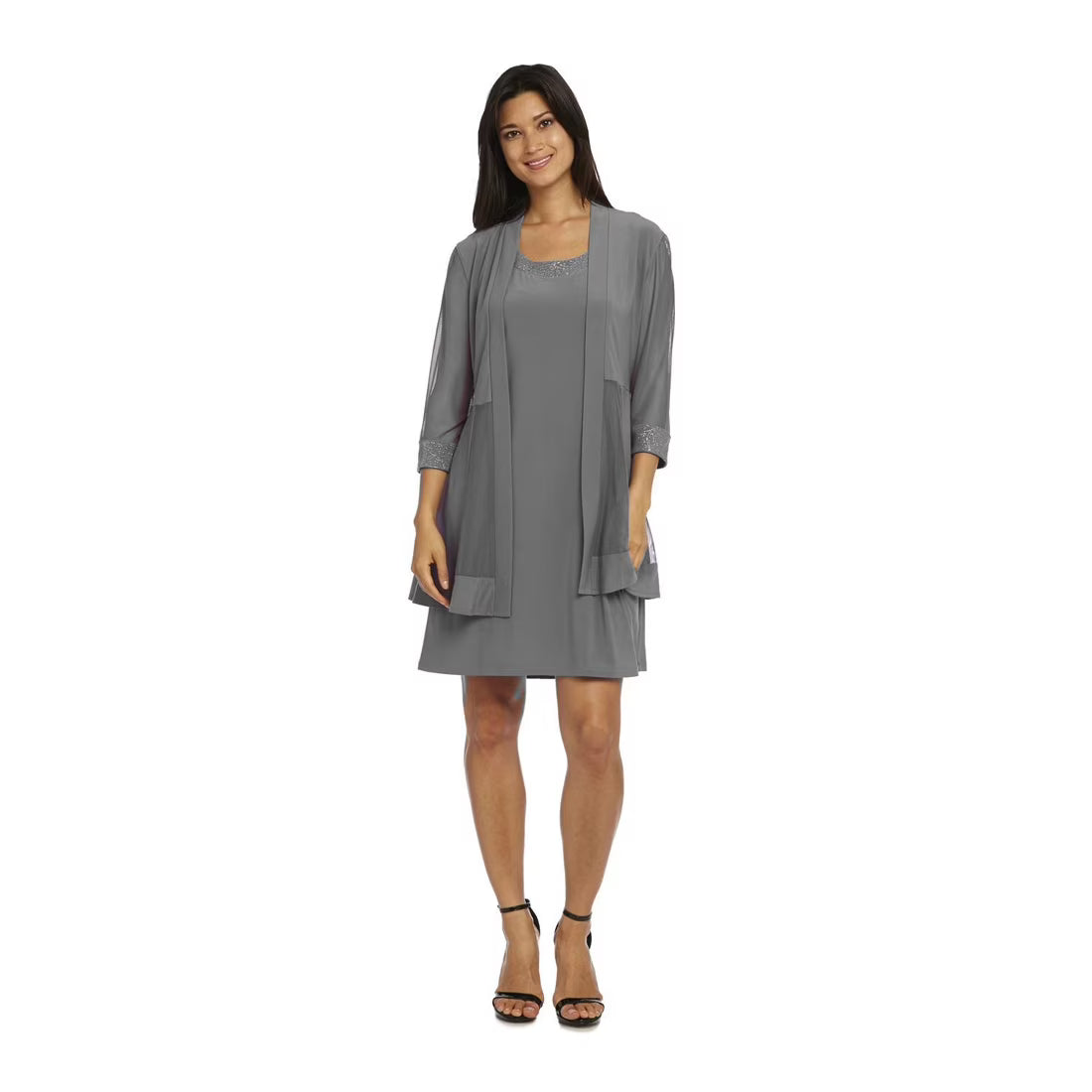 Two Piece Jersey Dress Lace Jacket K268