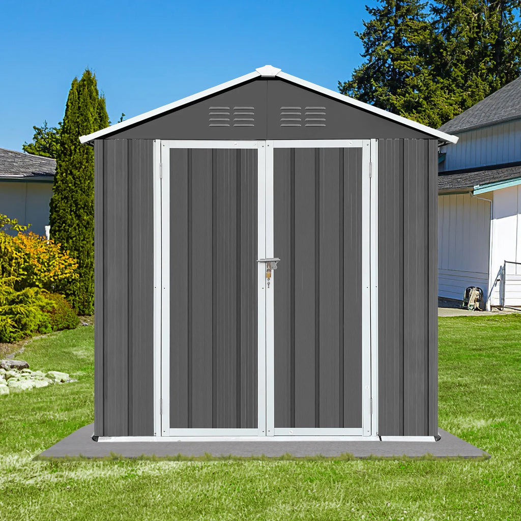 6' x 4' Metal Outdoor Storage Shed with Lockable Doors A52469