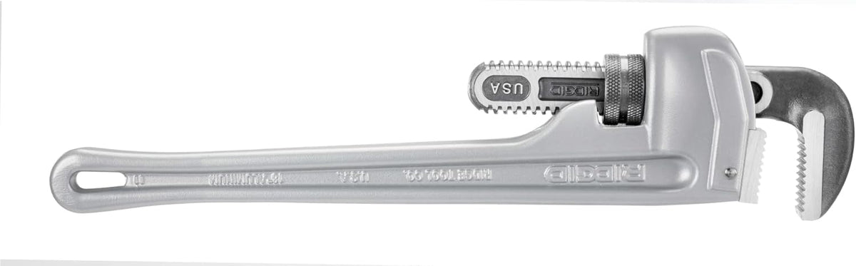Aluminum Straight 14" Plumbing Pipe Wrench, Silver, Pack of 2 H157481