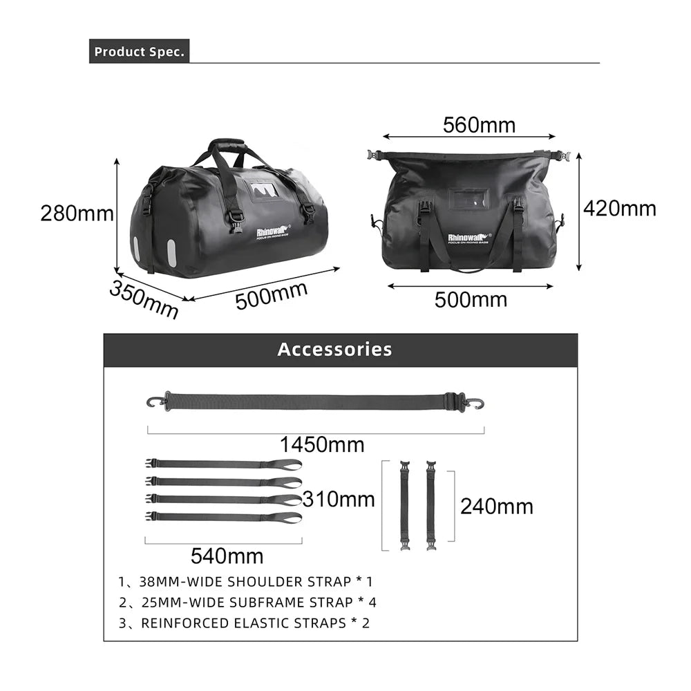 45L Motorcycle Rearseat Bag D4315