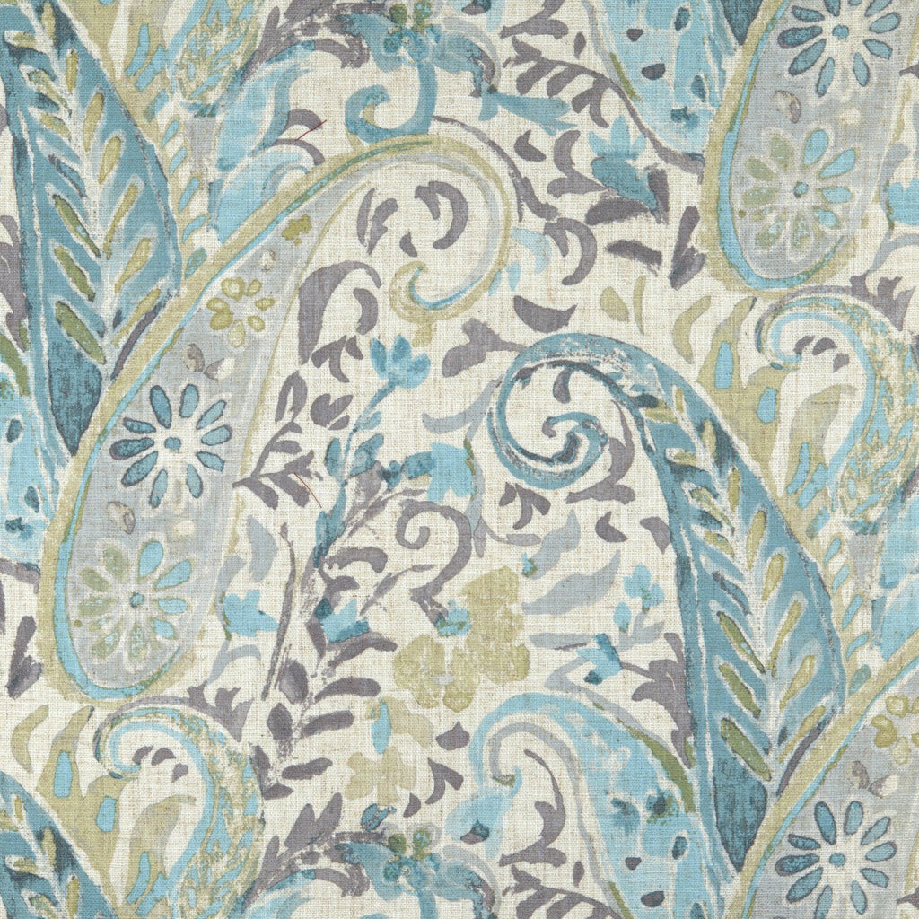 Caribbean Blue Herringbone Rolled Armchair T449053