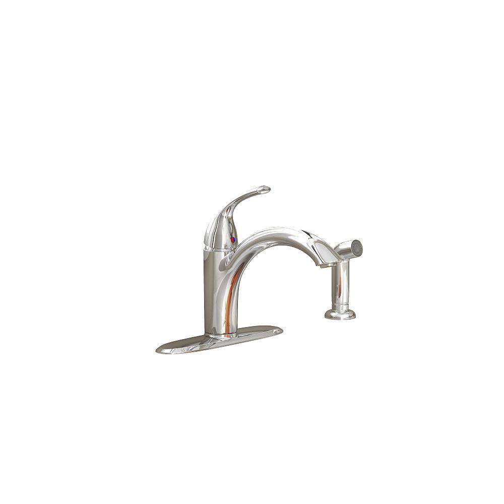 Chrome Single Handle Kitchen Faucet with Spray I99413