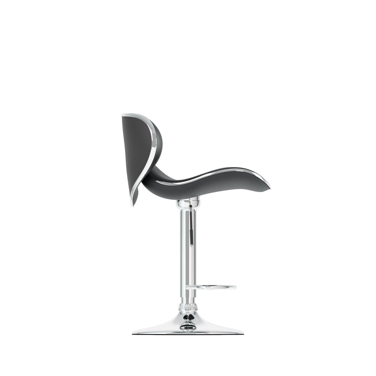 Black Curved Adjustable Bar Stool Set of 2 B7630