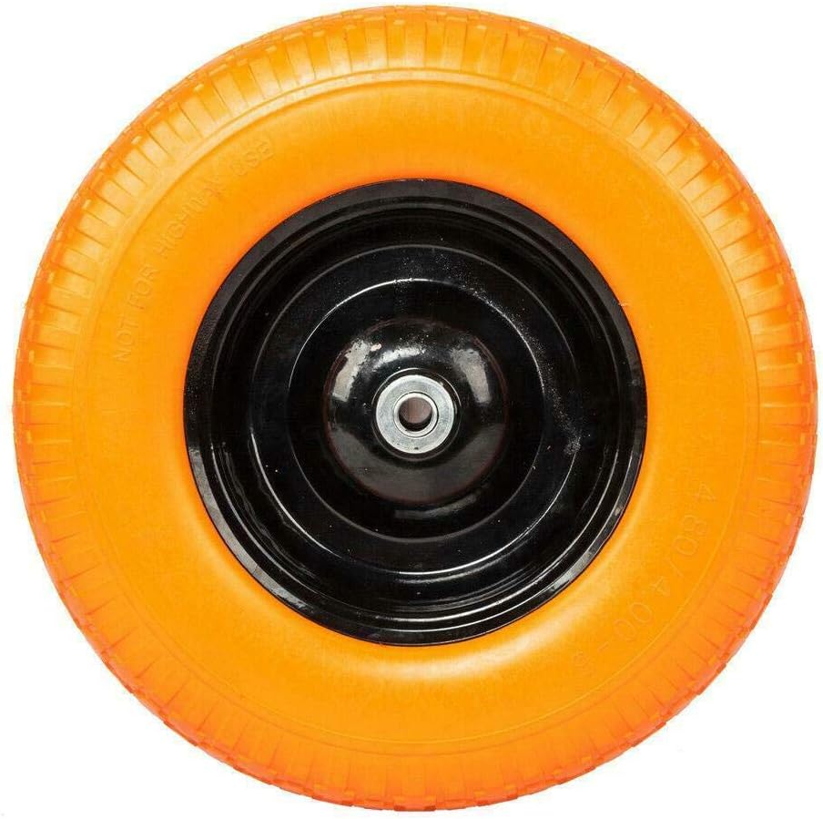 16 Flat Free Solid Foam Wheelbarrow Tire 5/8 Axle V7709