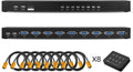 8 Port KVM Switch with VGA USB Cables, Pack of 2 I587