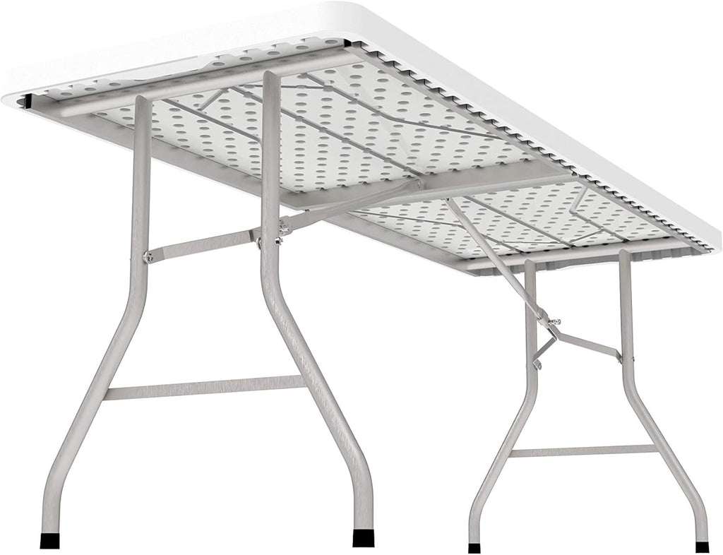 White Resin Plastic Folding Table with Steel Frame I1713