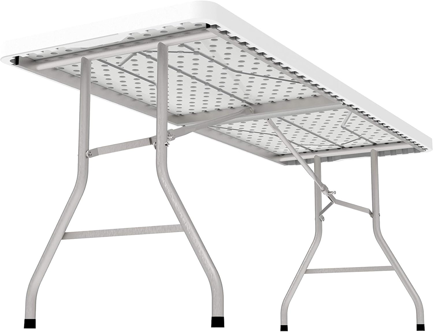 White Resin Plastic Folding Table with Steel Frame I1713