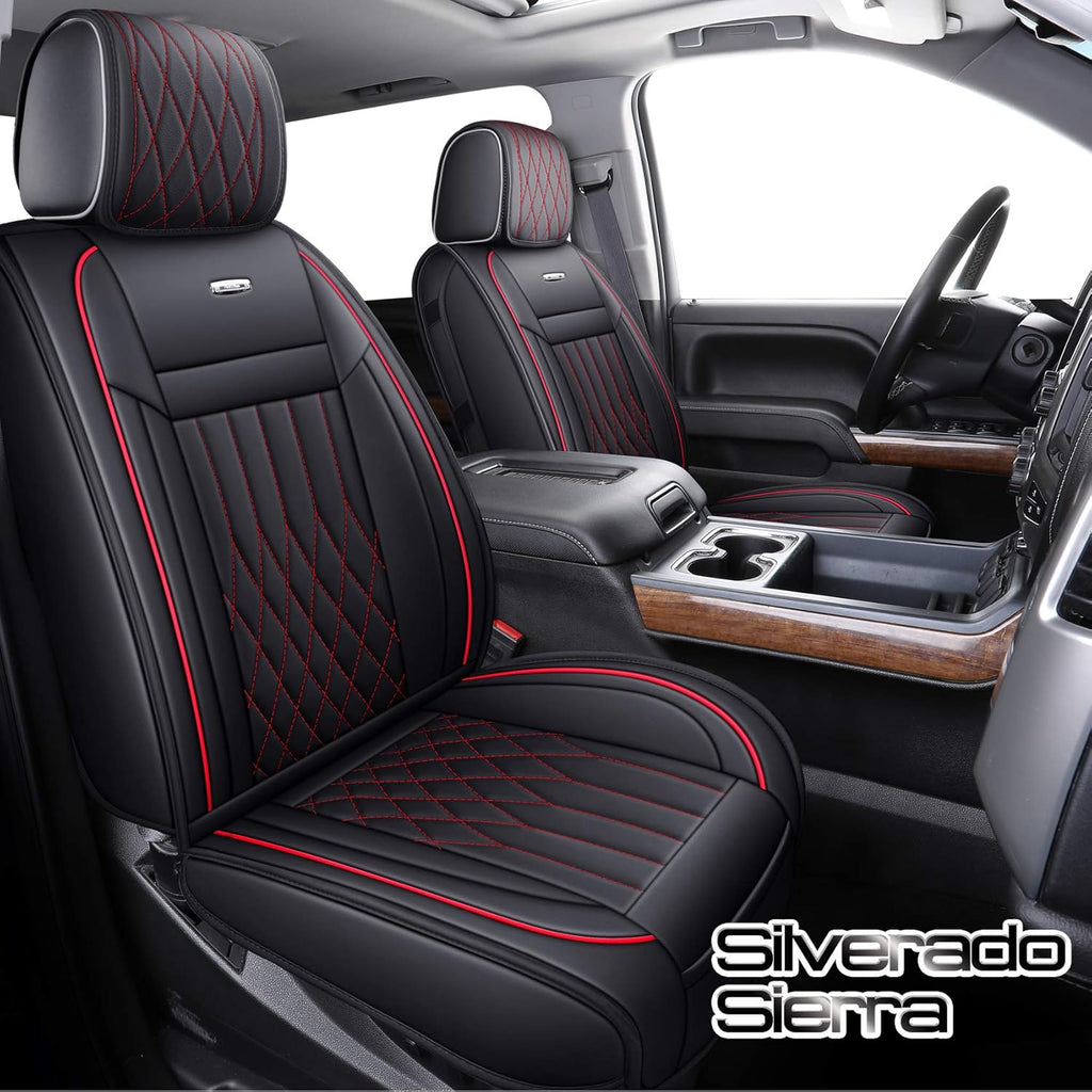 Black and Blue Waterproof Leather Car Seat Covers Full Set U517
