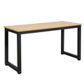 Natural Large Office Desk with Black Legs P243936
