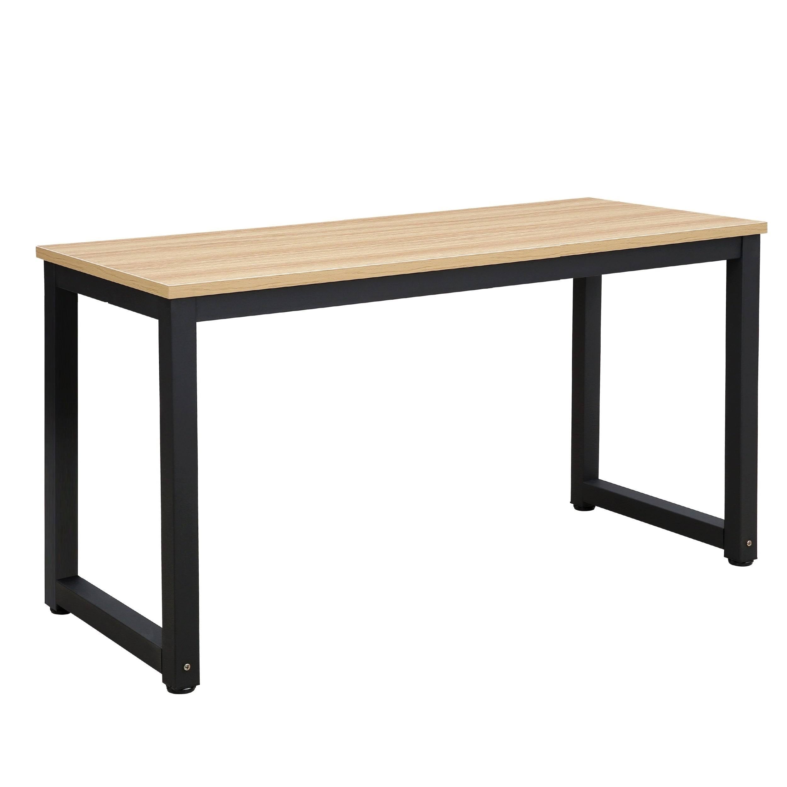 Natural Large Office Desk with Black Legs P243936