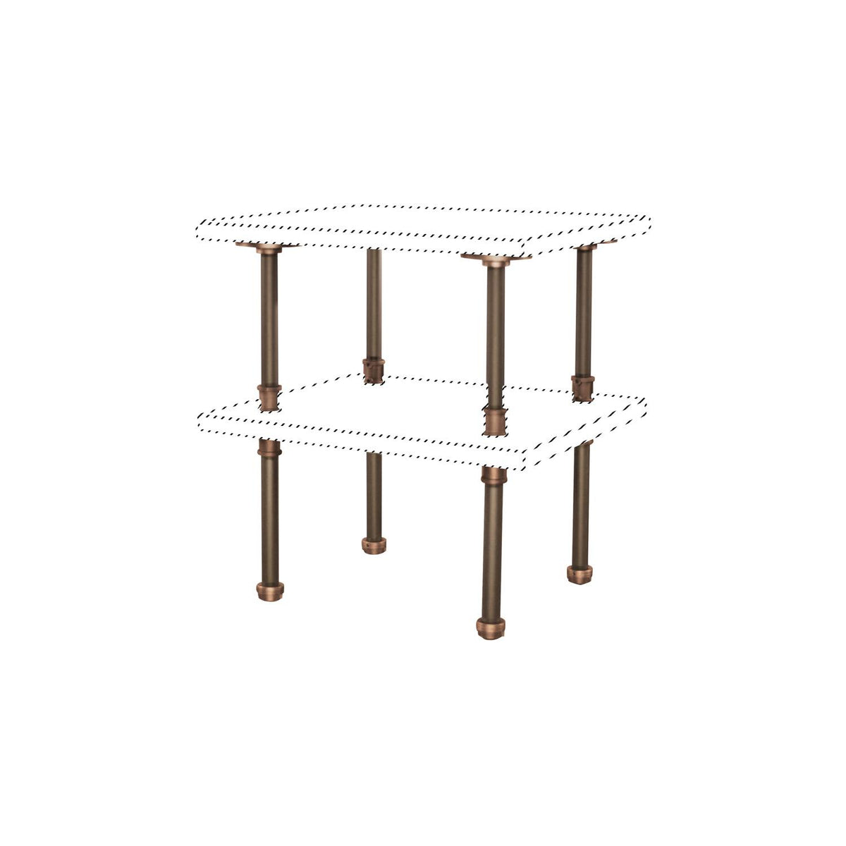 Rustic Bronze Industrial End Table G36901