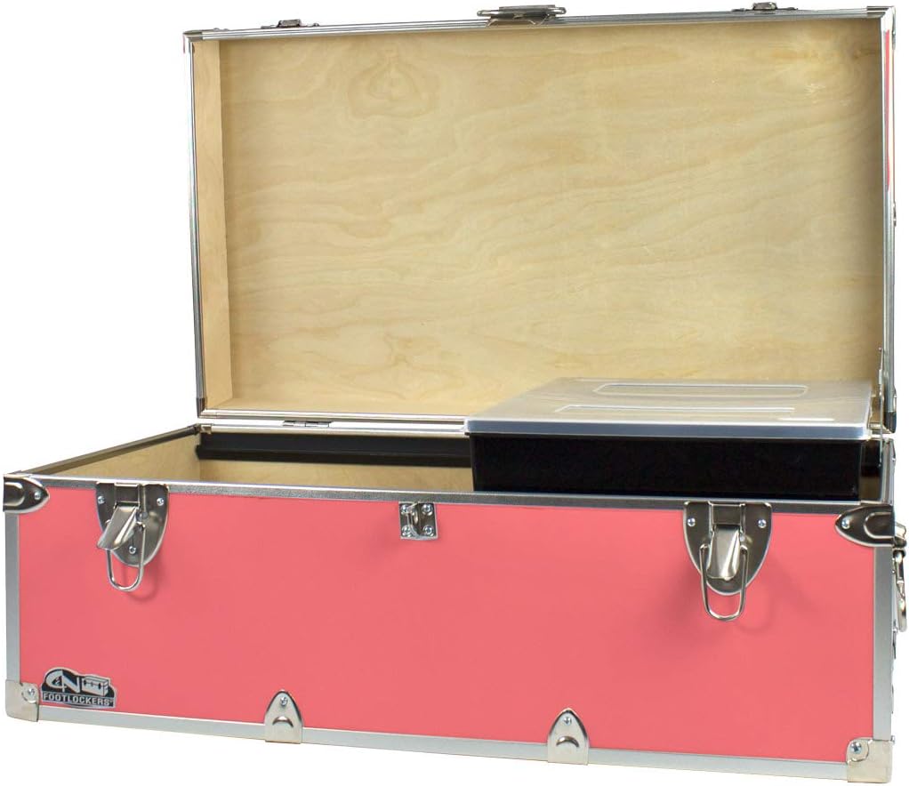 Black Footlocker Storage Chest with Organizer Tray W41650
