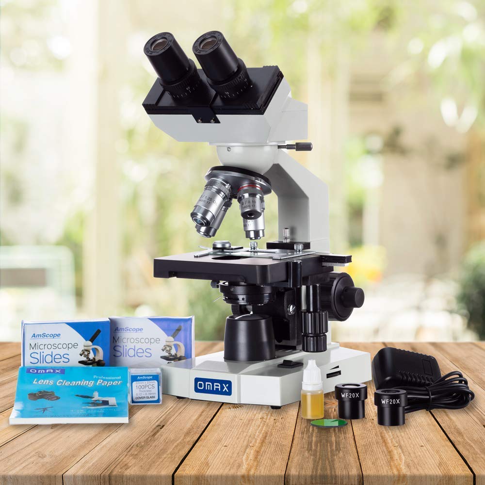 40X-2000X LED Binocular Compound Lab Microscope with Double Layer Mechanical Stage V6841