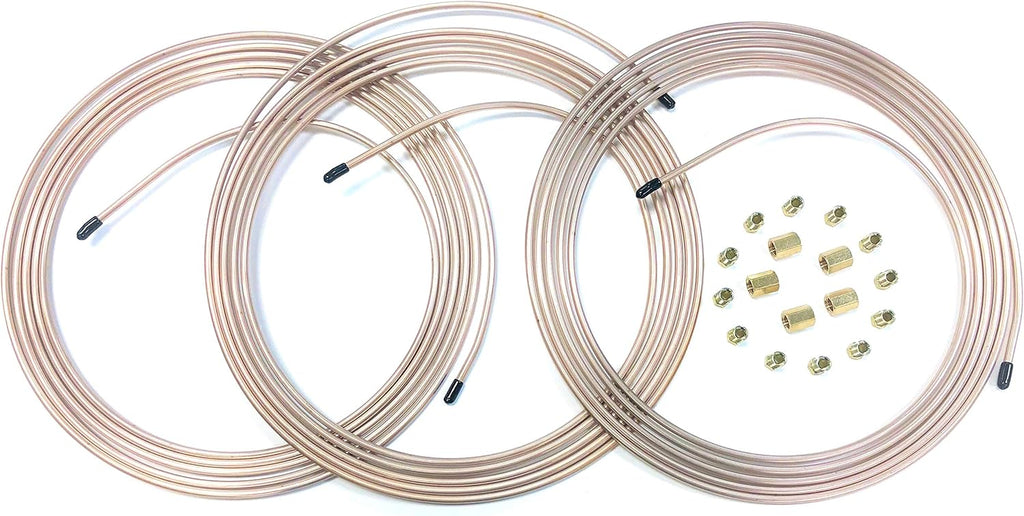 25 Ft. of 1/4" Copper Nickel Tubing with Fittings Pack of 2 R866