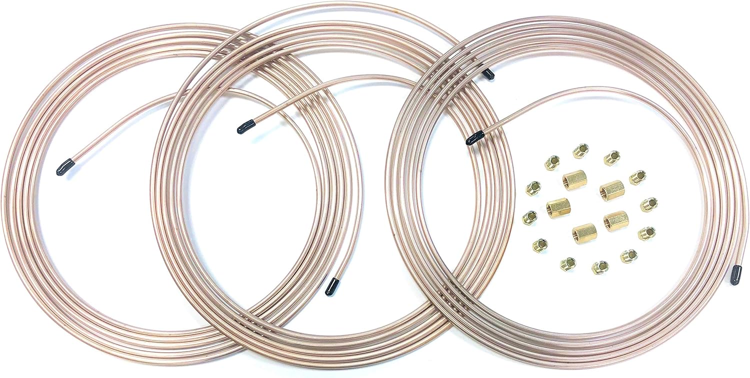 25 Ft. of 1/4" Copper Nickel Tubing with Fittings Pack of 2 R866