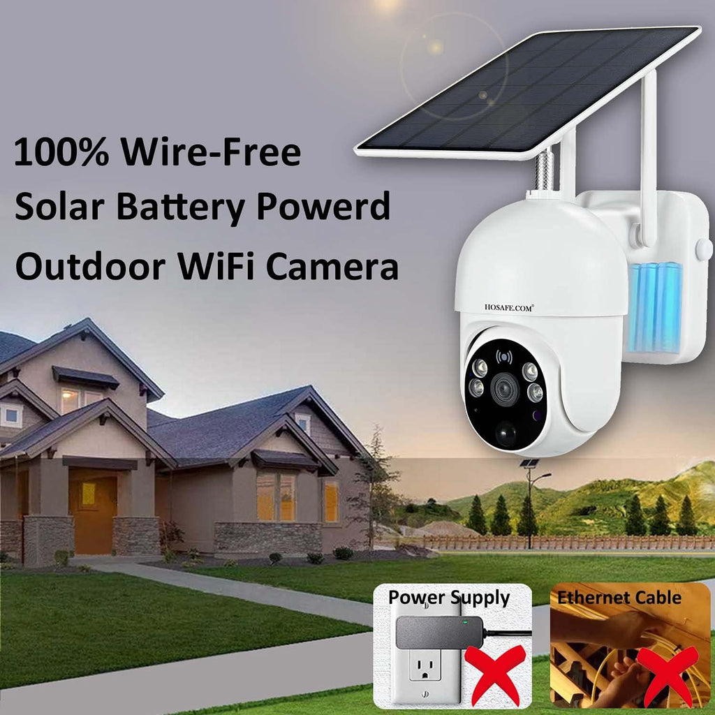 Wireless Solar Battery Powered Security Camera with Color Night Vision H92286