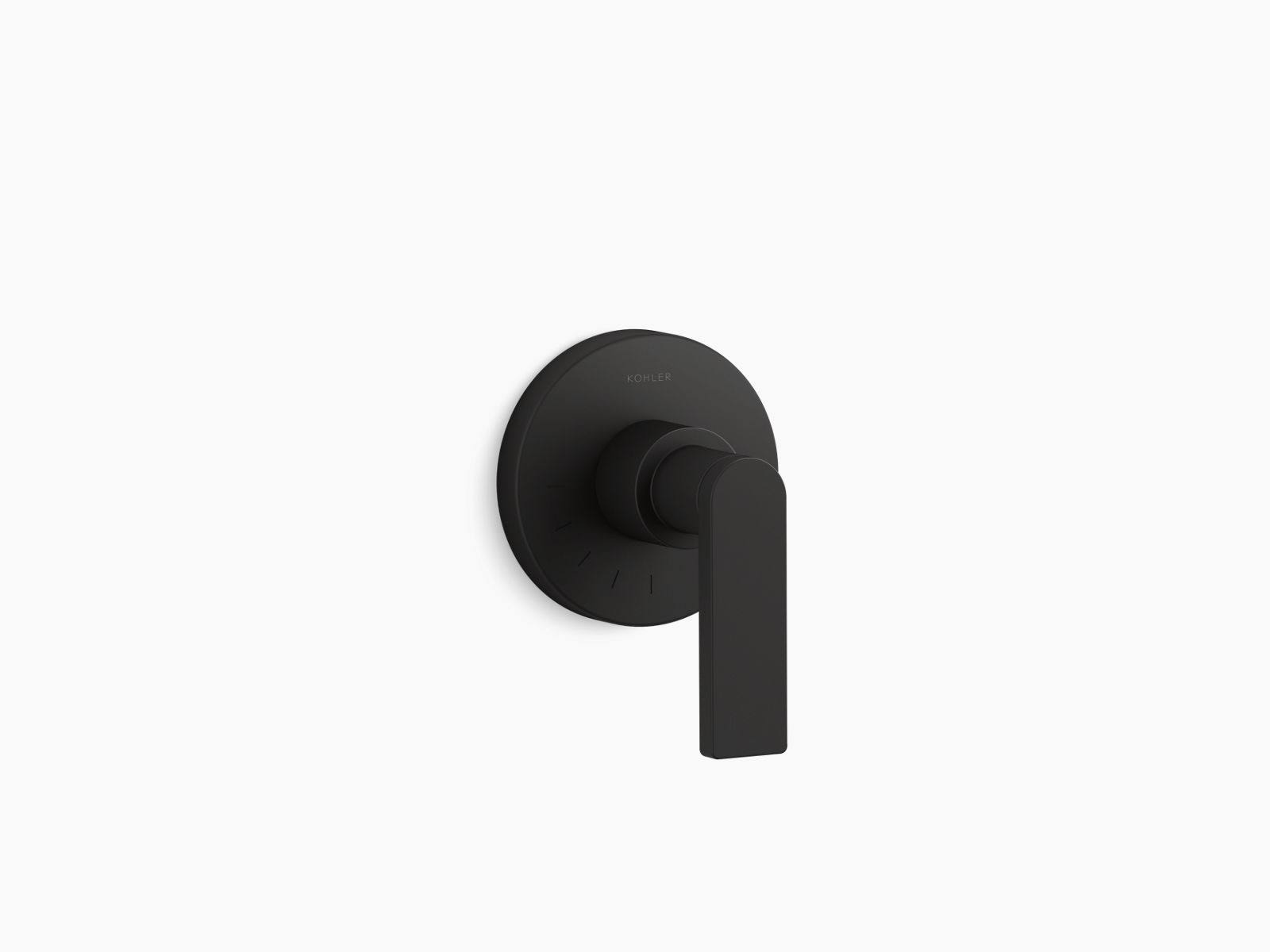 Matte Black Volume Control Valve Trim with Lever Handle A597445
