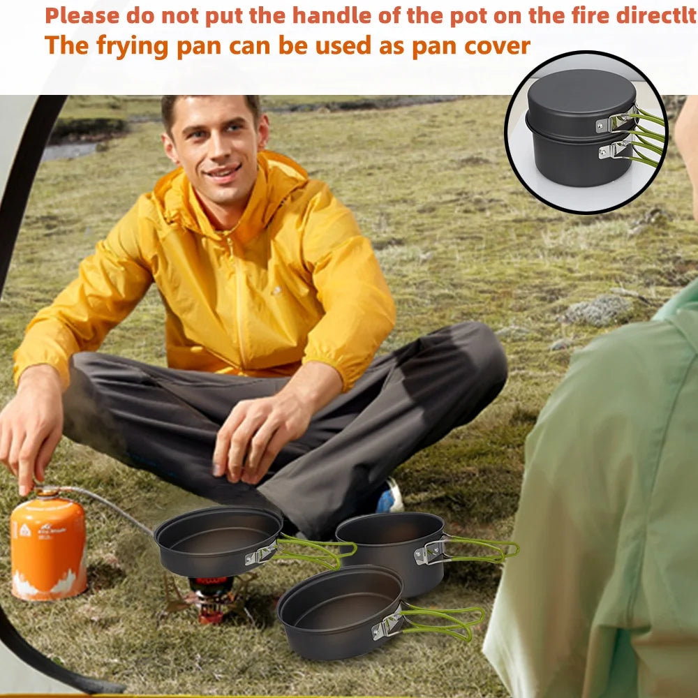 Camping Cookware Set Non-Stick Lightweight with Storage Bag C336