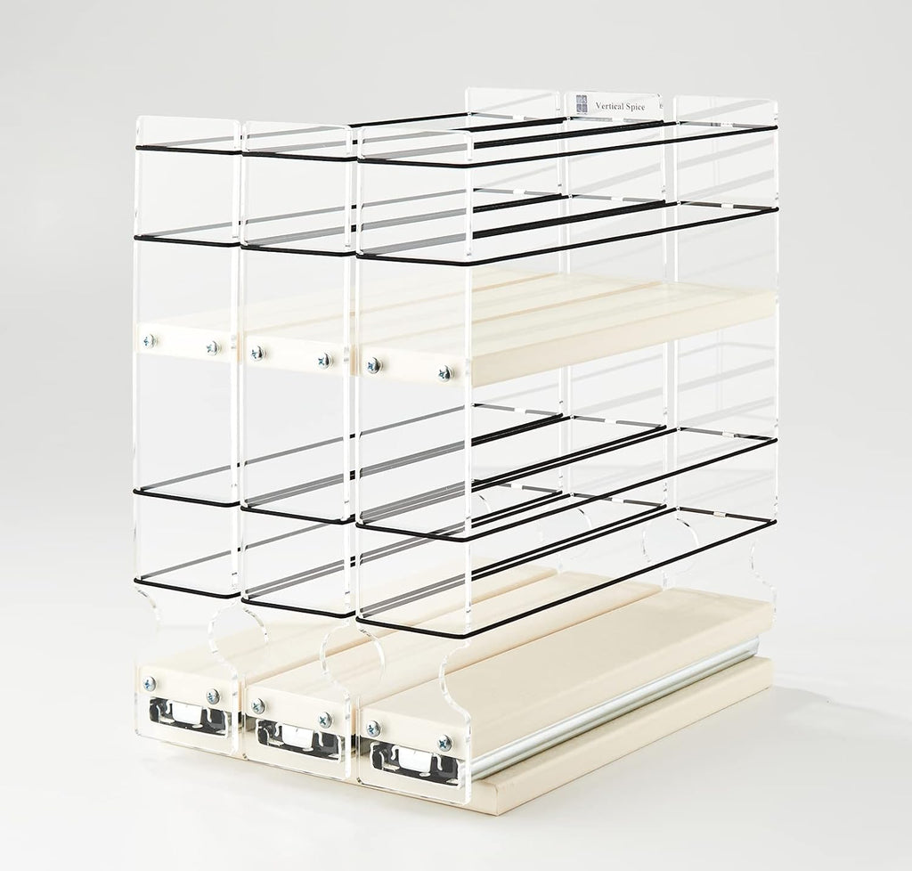 Spice Rack Cabinet Mounted 3 Drawers 30 Capacity I9907