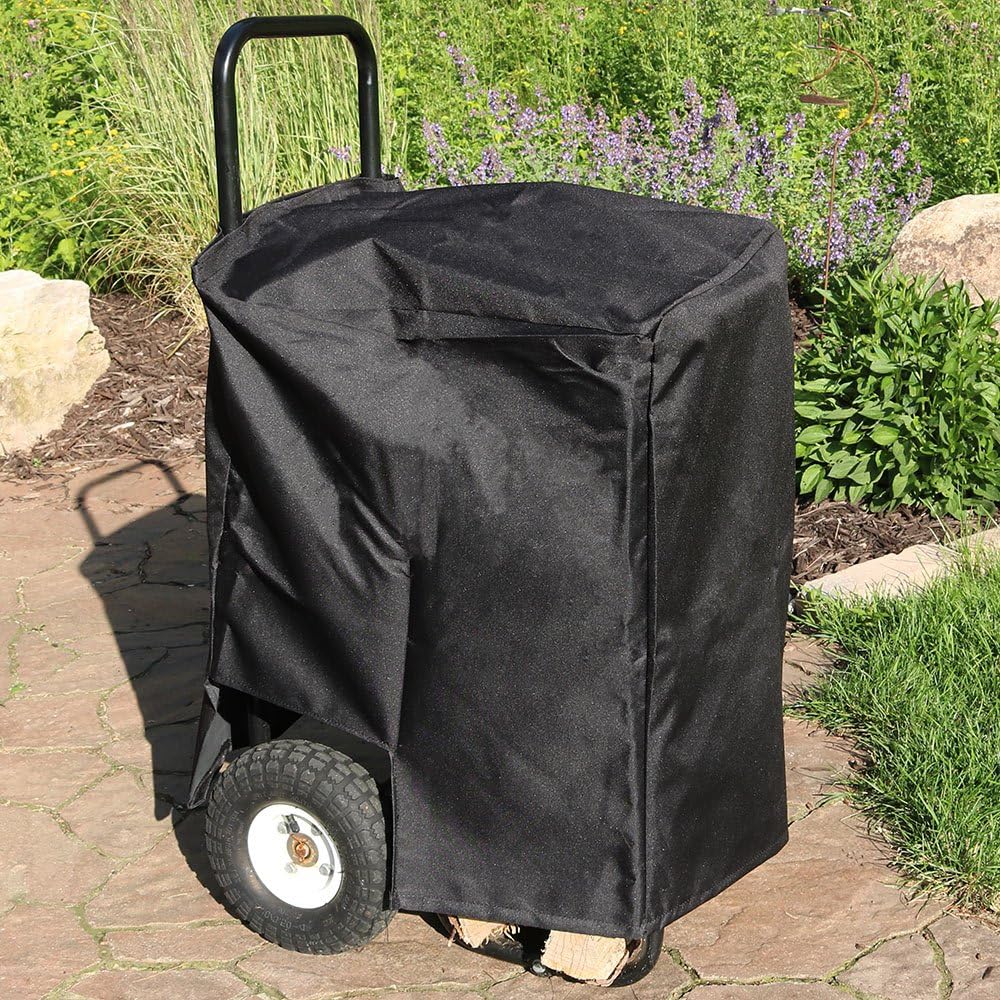 Firewood Log Cart Carrier with Heavy Duty Waterproof Cover B380190