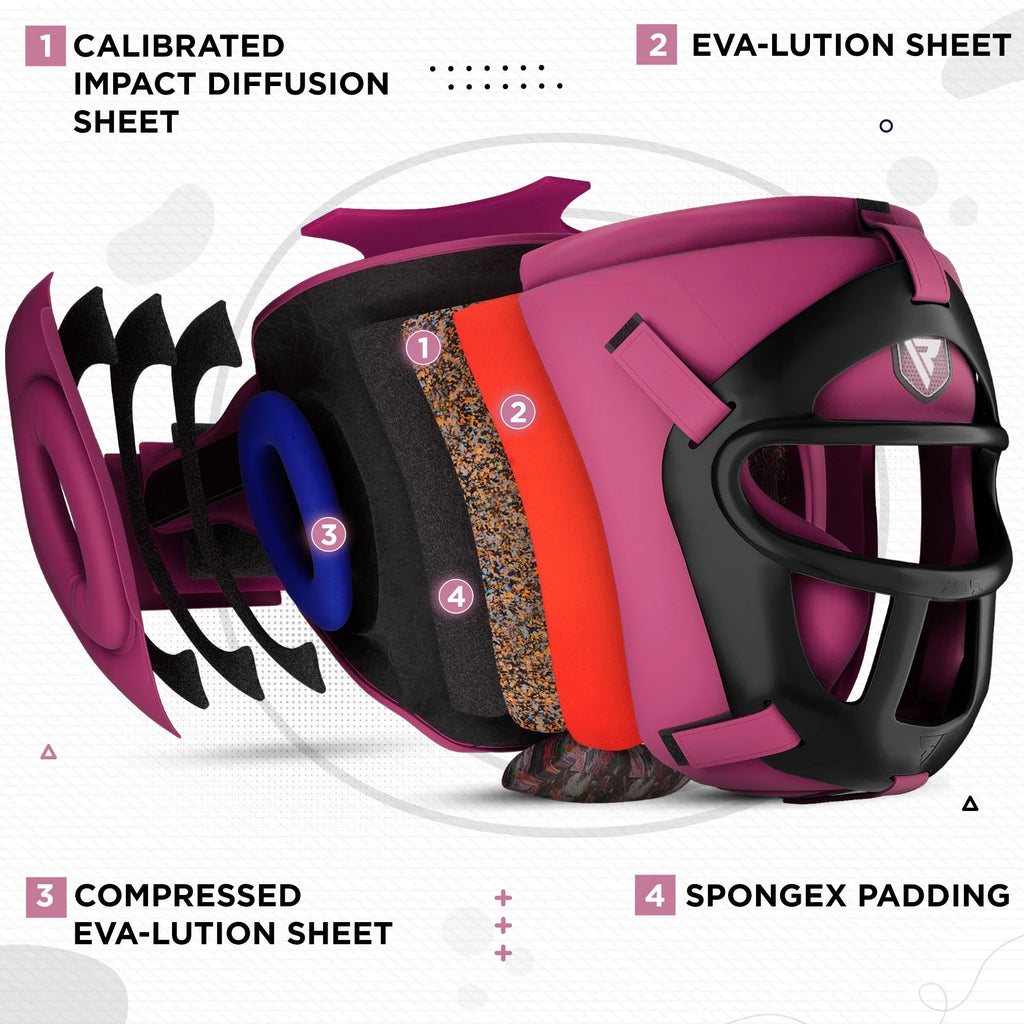 Headgear with Removable Face Grill for Boxing, MMA Training F52474