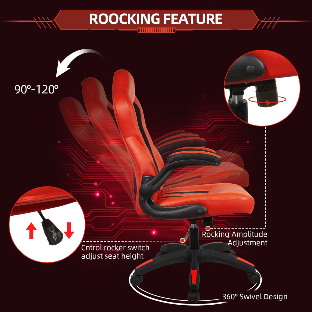 Red Ergonomic Gaming Chair PU Leather Z65900