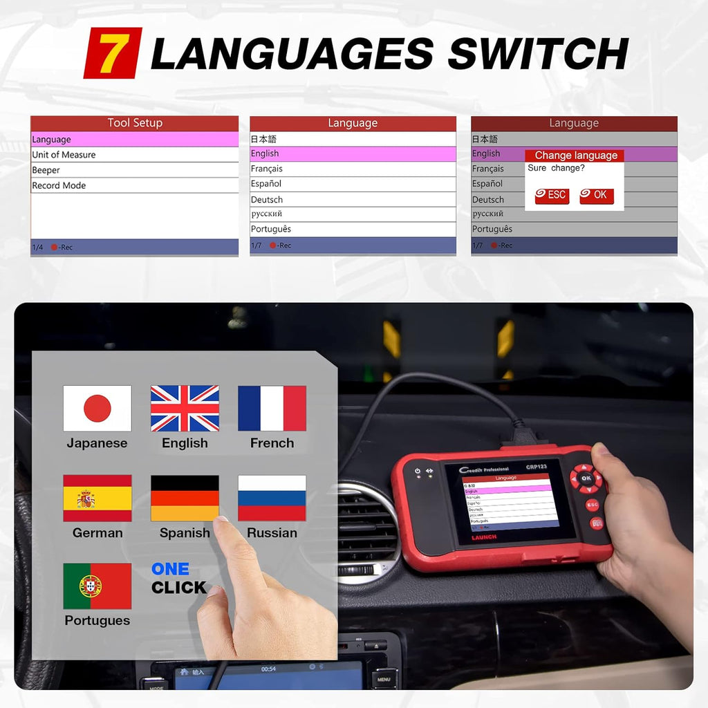 OBD2 Scanner with TPMS Activation Relearn Tool Automotive Diagnostic Scan Tool Code Reader Pack of 2 U741756