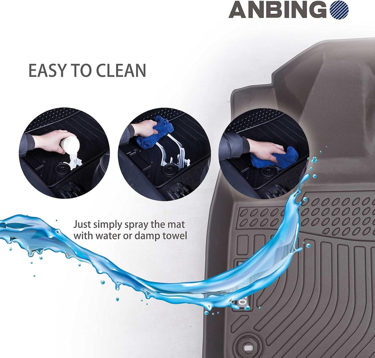 Odorless All Weather Car Floor Mats Full Set Front & Rear Row L47216
