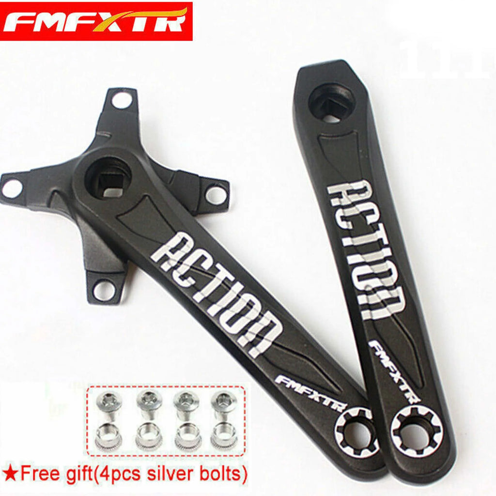 Mountain Bike Crank 104 BCD 170mm Aluminum Alloy Cranks Arm with 4pcs Silver Chainring Bolts E78955