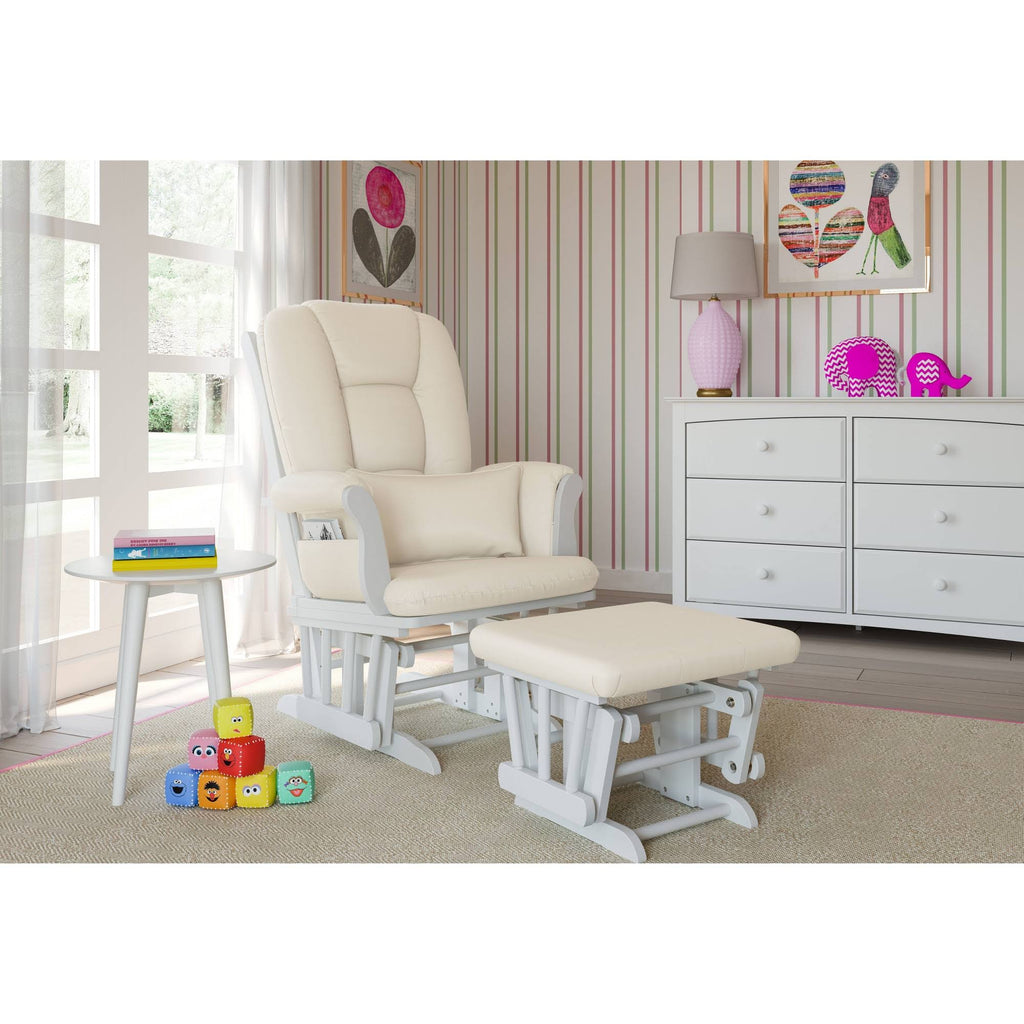 White Glider and Ottoman Y60225