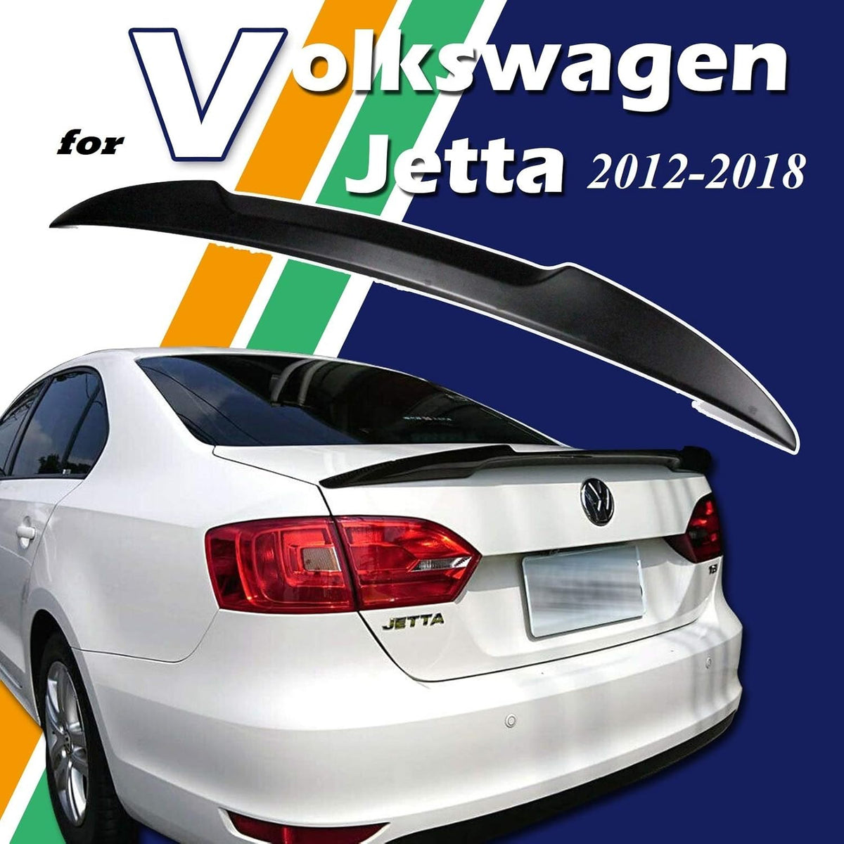 Rear Trunk Duckbill Spoiler Wing for VW Jetta Sedan 2011-2018 ABS Material Unpainted D271