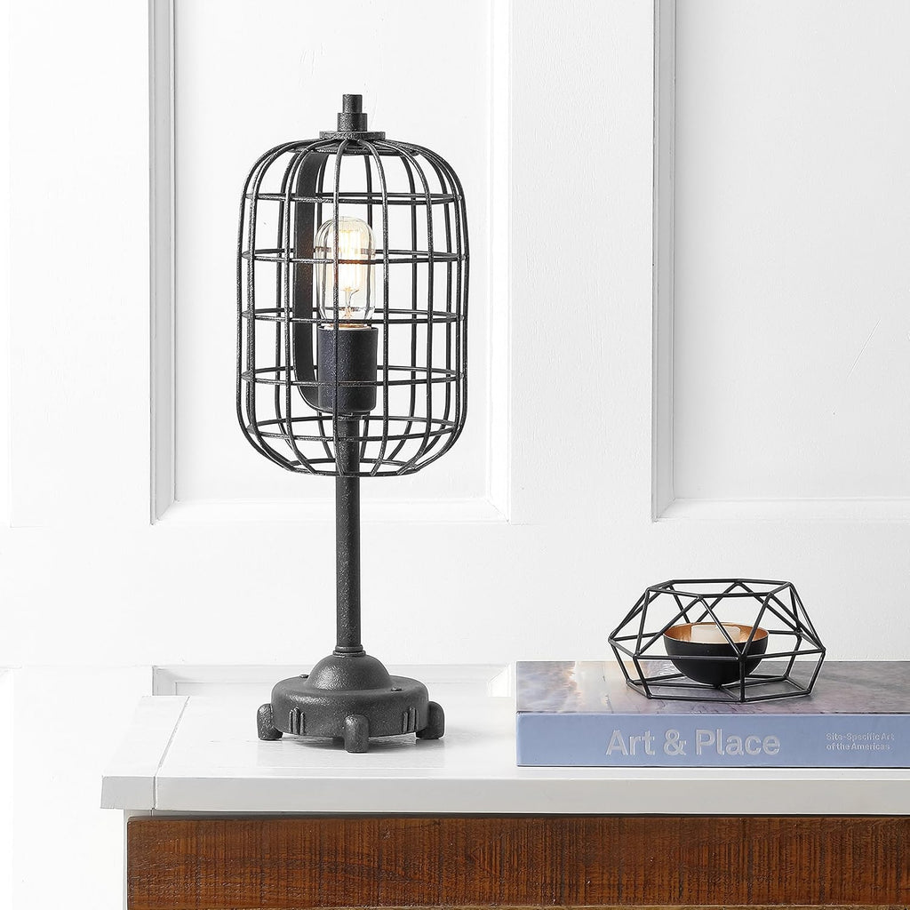 Black/Silver Industrial Metal Table Lamp B5129