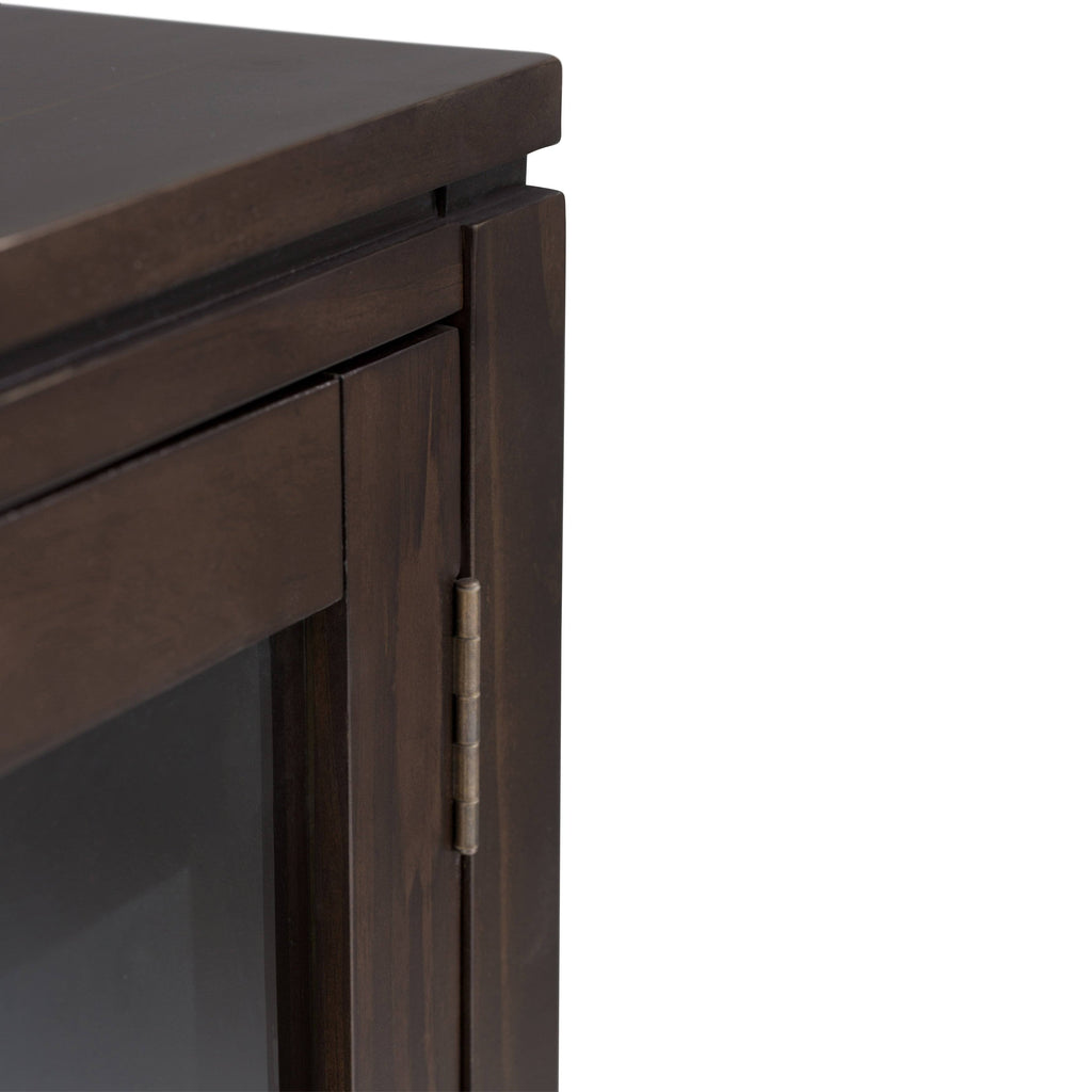 Solid Wood Low Storage Cabinet Farmhouse Grey A7387
