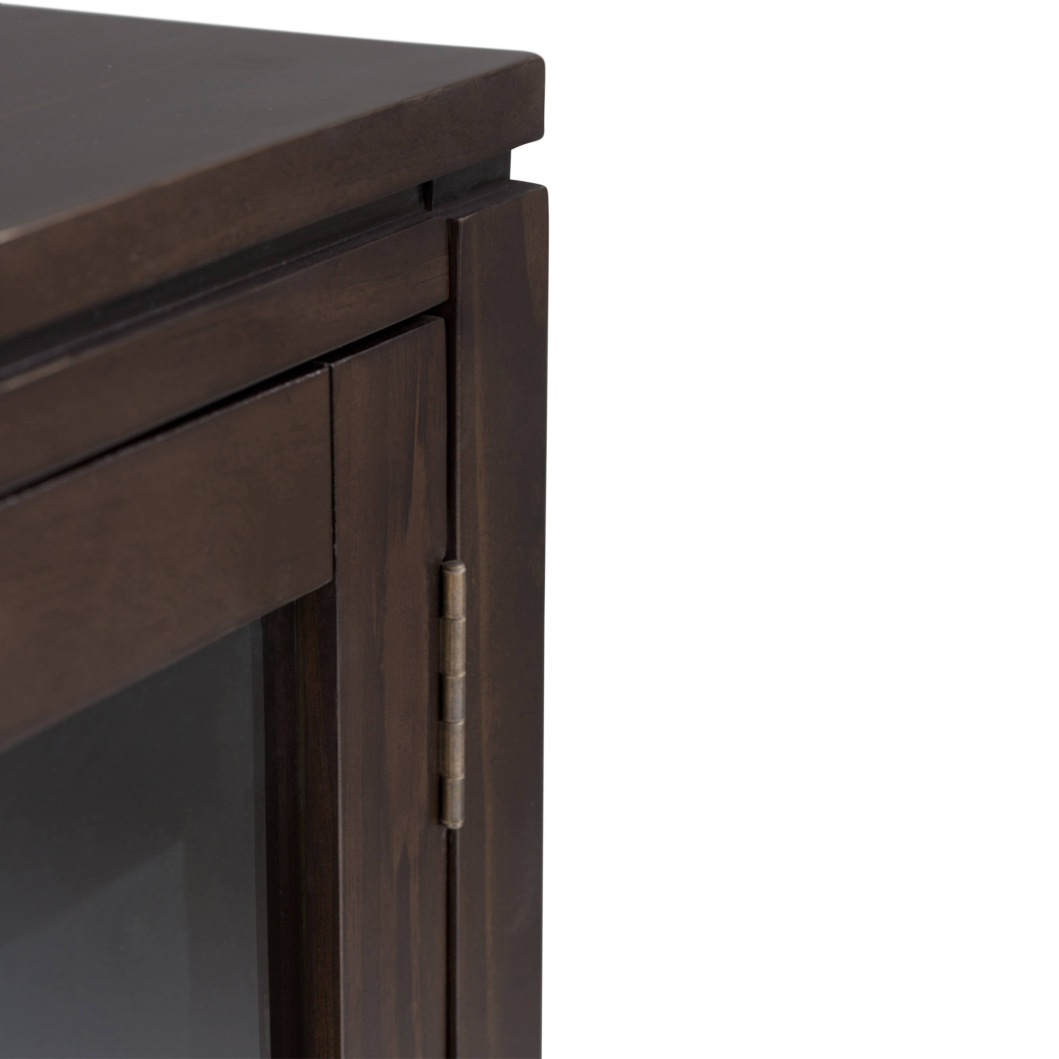 Solid Wood Low Storage Cabinet Farmhouse Grey A7387