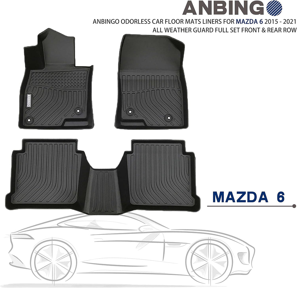 Odorless All Weather Car Floor Mats Full Set Front & Rear Row L47216