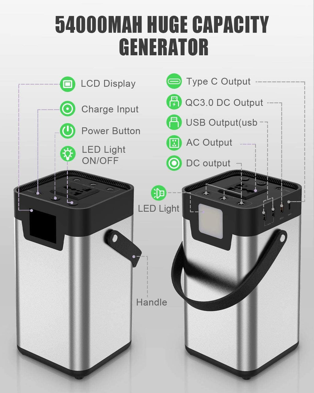 200W Solar Generator with 70W Monocrystalline Portable Solar Panel X844943