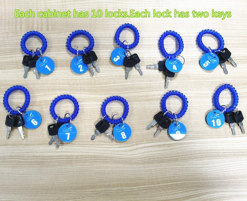 Clear Cell Phone Locker Box with Door Locks and Keys Wall-Mounted Storage Cabinet V910459