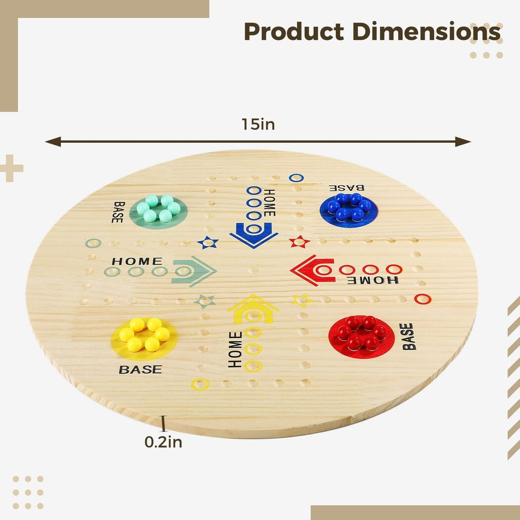Double-Sided Marble Board Game with 36 Marbles & 8 Dices O208359