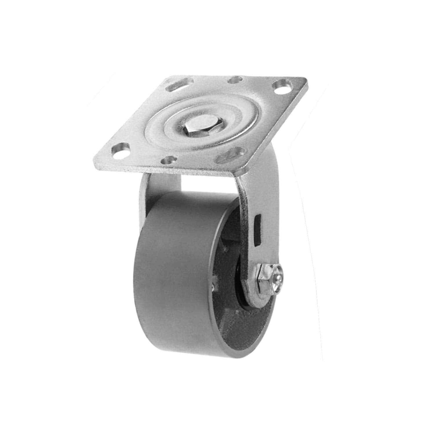 4 Pack Plate Caster, Steel Cast Iron Wheel, 4 inches, 2800 lbs Total Capacity E92876