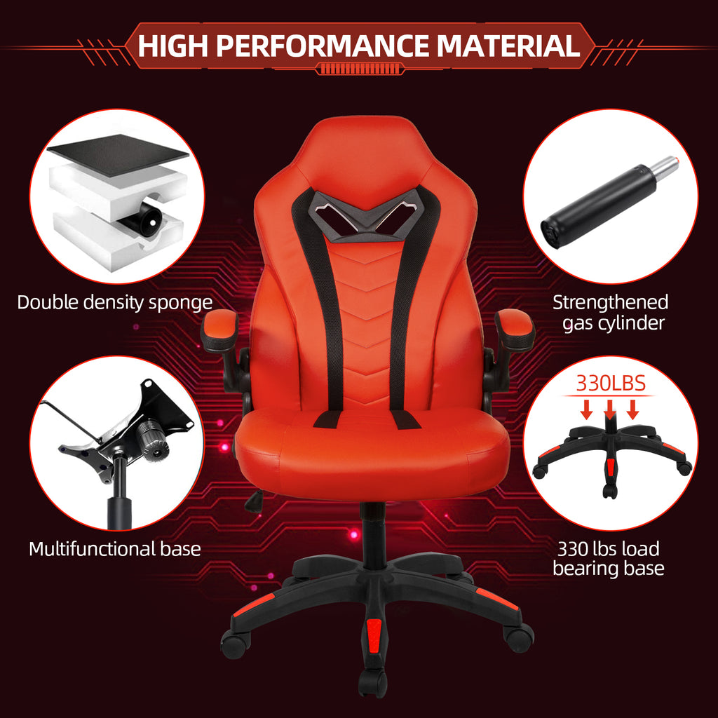 Red Ergonomic Gaming Chair PU Leather Z65900