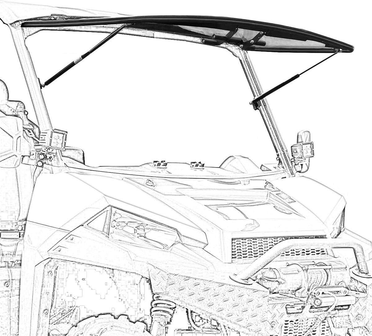 Full Flip Windshield for Polaris Ranger XP 900 & 900 Crew K40434