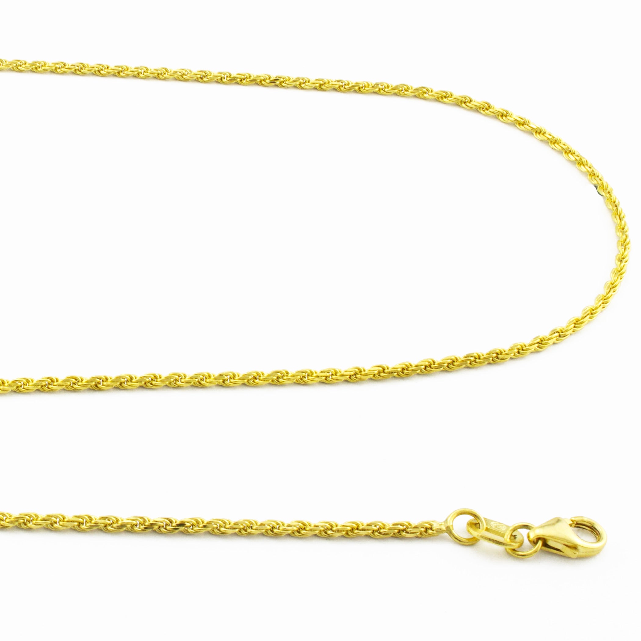 14k Yellow Gold Solid Rope Chain Diamond Cut Bracelet or Anklet X3379