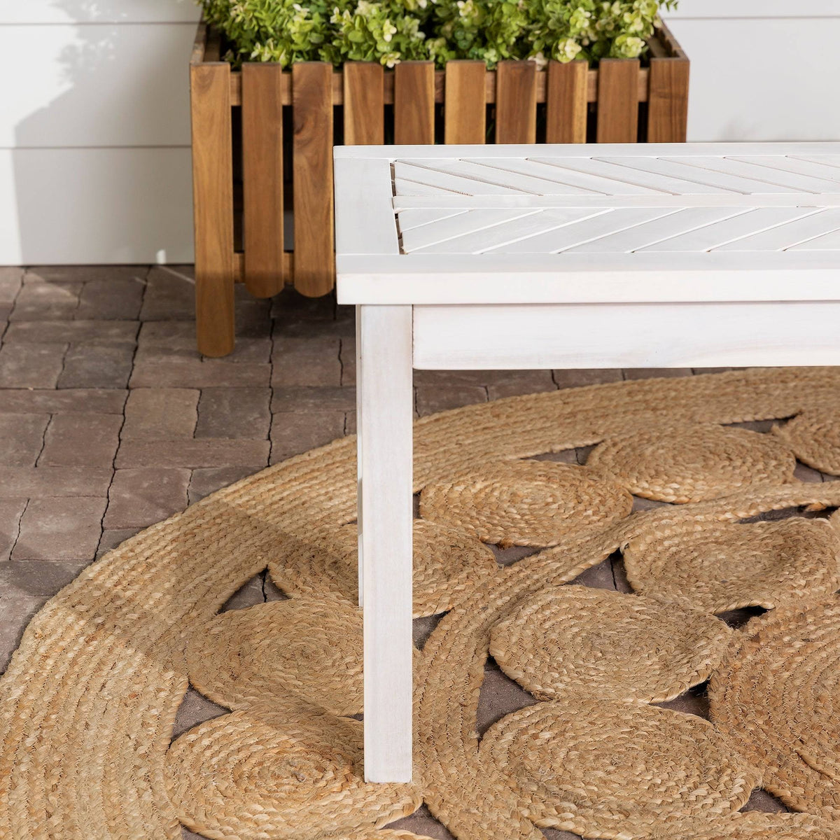 Dark Brown Chevron Patio Bench O6794