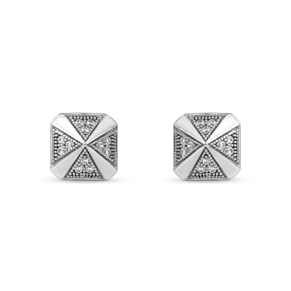 S925 Sterling Silver Diamond Stud Earrings J87537