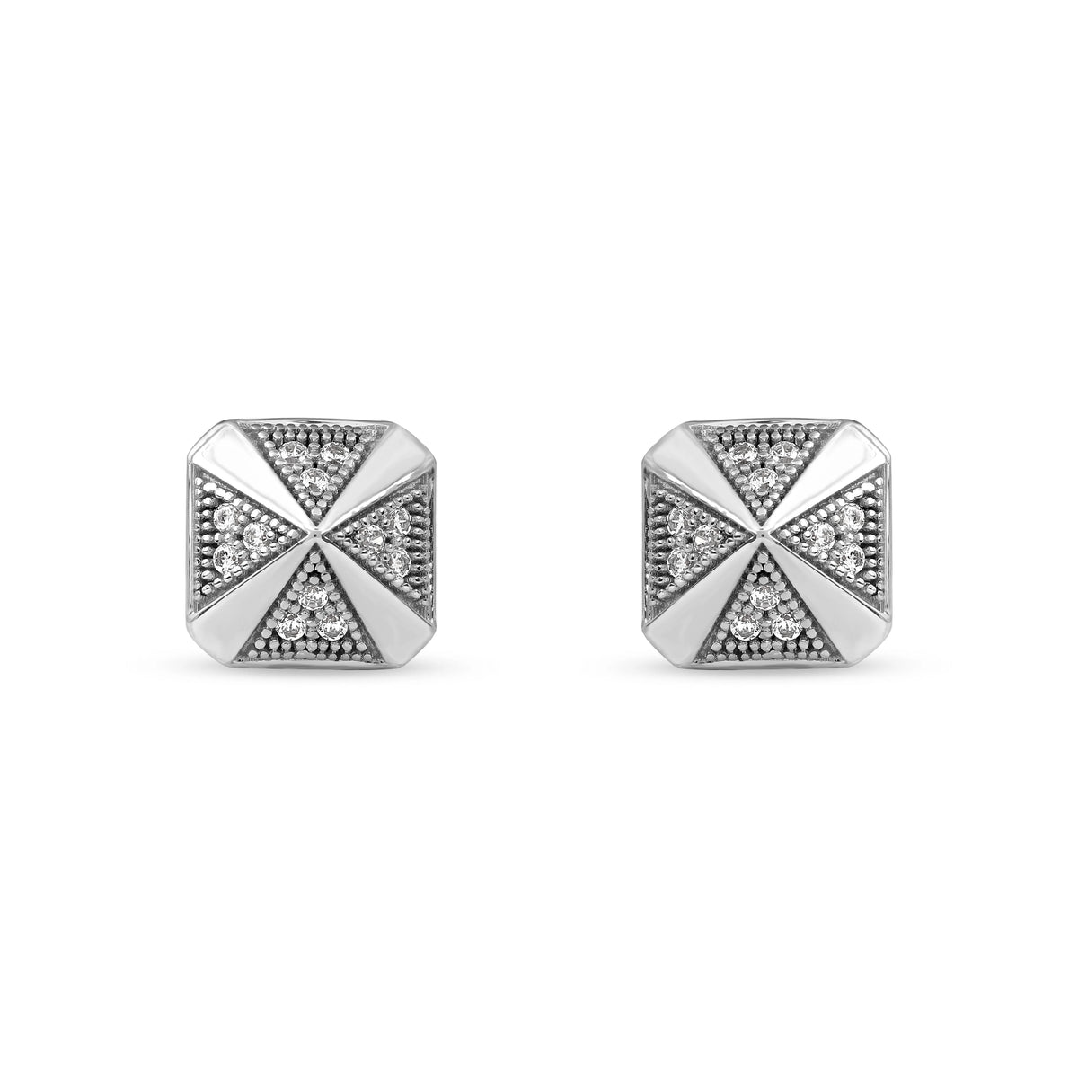S925 Sterling Silver Diamond Stud Earrings J87537