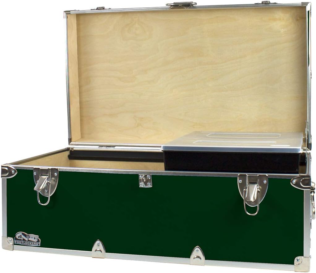 Black Footlocker Storage Chest with Organizer Tray W41650
